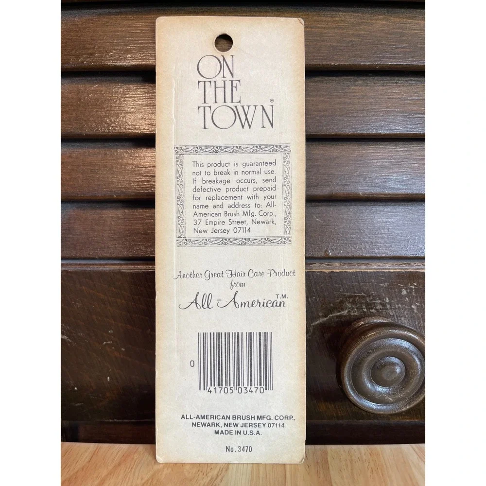 VTG On The Town‎ Pocket Comb All-American 3470 Black Fine Teeth New Unbreakable